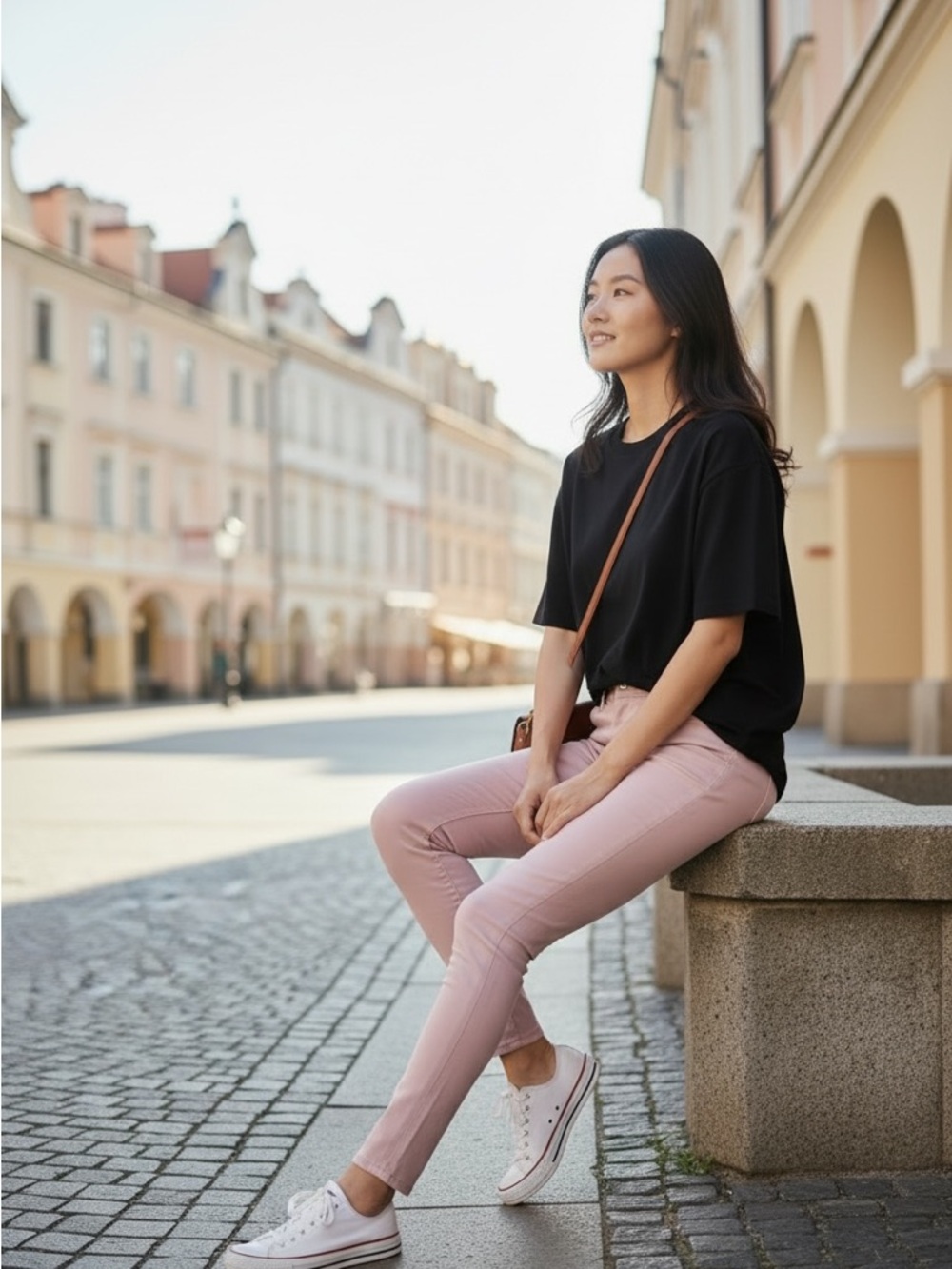 AG Blush Pink Farrah High Rise Skinny Ankle Jeans